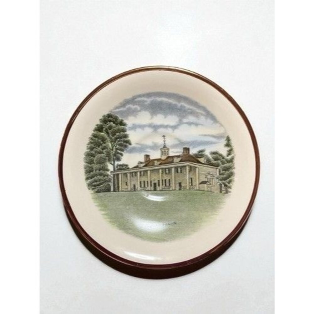 Saucer By Jonroth Staffordshire Mount Vernon Souvenir Decorative Plate England‎